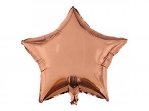 Csillag alakú fólia lufi  rose gold 46cm