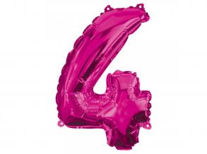 Számos fólia lufi pink színben  4-es szám 96cm
