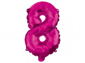 Számos fólia lufi pink színben  8-as szám 96cm