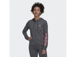 W Lin Ft Fz Hd Adidas női szürke/pink színű Core pulóver