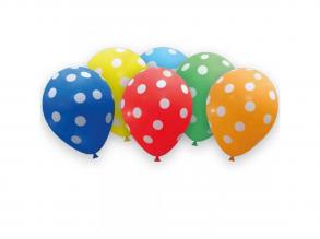 Színes pöttyös lufik  6 darabos szett