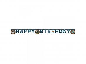 űrkaland szülinapi Happy Birthday feliratú party banner