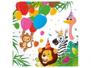 Vidám dzsungel mintás 2 rétegű papírszalvéta 20db-os csomag