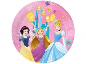 Disney Hercegnők rózsaszín papírtánér 8db-os szett 23cm