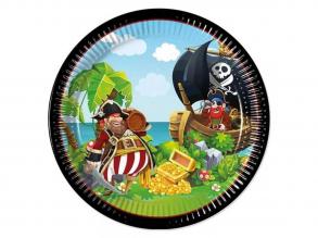 Kalózos 8db-os papírtányér szett 23cm-es