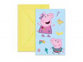 Peppa malac party meghívó 6db-os szett