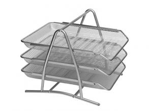 ICO: Fémhálós 3 emeletes irtatálca ezüst
