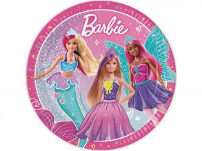 Barbie 8db-os papírtányér szett 23cm-es