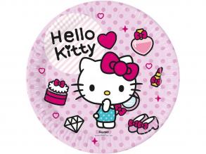 Hello Kitty 8db-os papírtányér szett 23cm-es