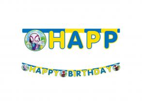 Póklányos papírfüzér Happy Birthday, 3 méter