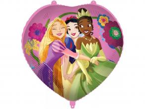 Disney Hercegnők: Szív alakú fólia lufi 46cm
