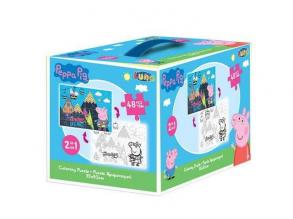 Peppa malac 2az1-ben színezhető 48db-os puzzle