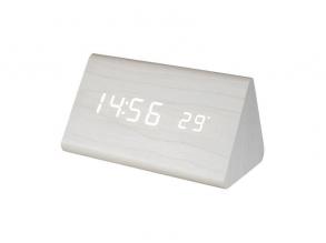 HOME OC 07 digitális LED fehér fa ébresztőóra
