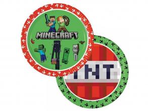 Minecraft 8db-os papírtányér szett 23cm-es