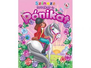 Színezz lovakat és pónikat kifestő - Virágkoszorú