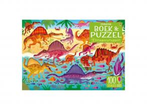 Dinoszauruszos könyv és puzzle, holland