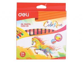 Deli Color Run 24db-os vegyes színű olajpasztell kréta készlet