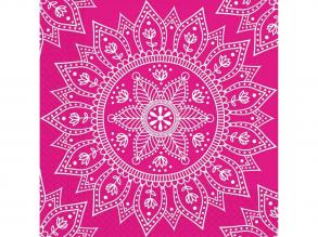 Mandala fukszia-fehér papírszalvéta szett  2 rétegű, 33x33 cm, 20db