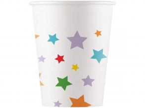 Csillagos papírpohár 8db-os szett 200ml