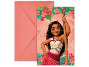 Disney Hercegnők Vaiana 2 party meghívó borítékkal 6db-os szett