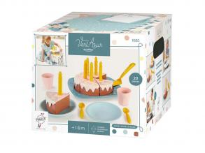Ecoiffier Play Food születésnapi torta játékkészlet, 20 darabos