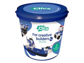 Clics építőkockák, rendőrség, vödörben