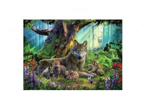 Puzzle: Farkas család az erdőben, 1000 darabos