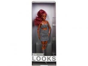 Barbie Looks vörös hajú baba ezüst ruhában - Mattel