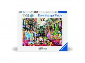 Disney mesehősök karácsonyi vonata puzzle, 1000 darabos