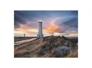 Gyönyörű égbolt az Akranes-sziget világítótornya felett Puzzle, 1500 darabos
