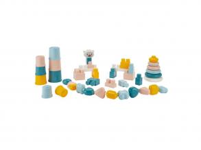 Abrick 4 az 1-ben játékszett babáknak, tárolódobozban, 41 db-os