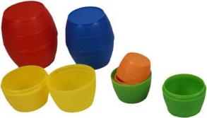 Építő játék hordókkal