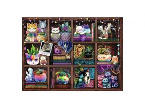 Macskák és pozsgás növények puzzle, 500 darabos