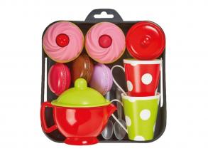 Ecoiffier Chef cupcake tálcás játékkészlet, 12 darabos.
