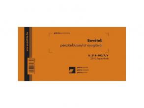 B.318-100/A/V 25x3 "Bevételi pénztárbizonylat nyugtával" nyomtatvány