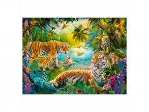 Ravensburger puzzle Tigriscsalád az oázisban  500 darabos