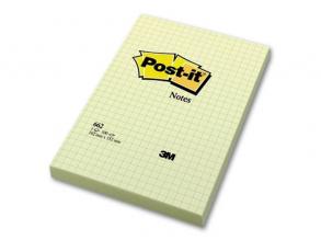 Post-it 102x152mm kockás öntapadós sárga jegyzettömb