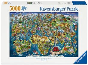 Puzzle 5000 db - Világtérkép
