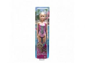 Barbie Beach baba rózsaszín mintás fürdőruhában - Mattel