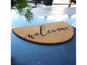 100% kókuszszálas Coco lábtörlő, 70 x 40 cm, barna és fekete