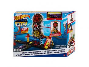 Hot Wheels: City Tripla kerekes gumiszerviz játékszett - Mattel