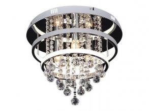 Pallas, ind.Ceil.LED 32W+3xE14, króm, D40