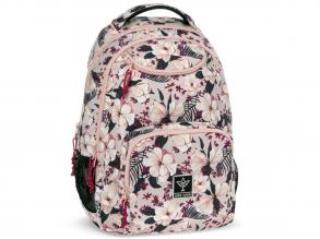 Ars Una: Flowery pink virágos AU-6 iskolatáska, hátizsák 34x45x26cm