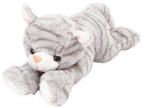 Szürke plüss cica, 25 cm