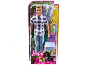 Barbie: Kempingező Ken baba kiegészítőkkel kockás ingben - Mattel
