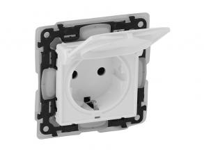 Legrand 753119 Valena Life fehér 2P+F IP44 csatlakozóaljzat gyermekvédelemmel, csapófedéllel