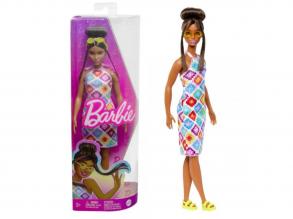 Barbie Fashionista barátnők: Barbie baba színes ruhában szemüveggel - Mattel