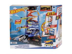 Hot Wheels City: 2 az 1-ben versenytorony játékszett - Mattel