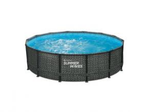 Summer Waves Elite Frame medence szett, 427 x 107 cm, sötétszürke mintázat, szűrőpumpával