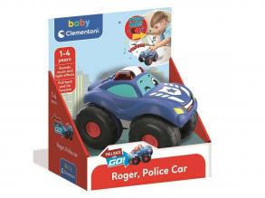 Roger, hátrahúzós baby rendőrautó hanggal és fénnyel - Clementoni